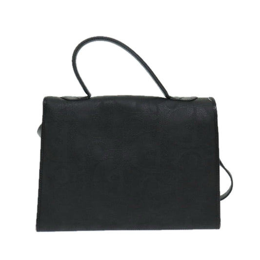 CHRISTIAN DIOR Trotter Canvas Hand Bag 2way Black Auth 69558