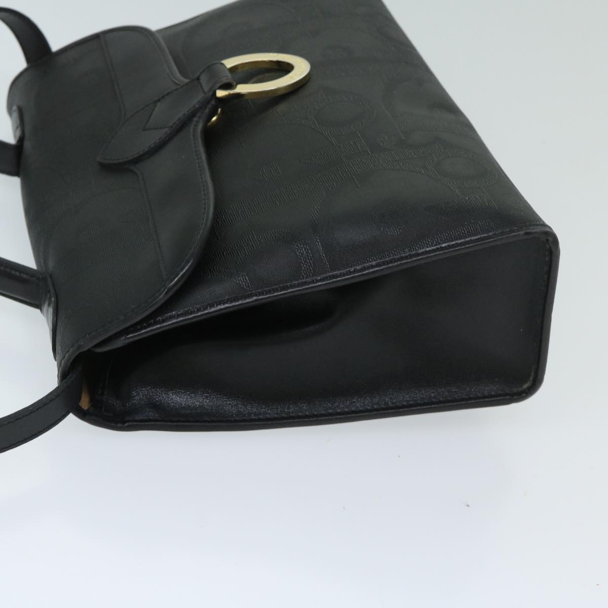 CHRISTIAN DIOR Trotter Canvas Hand Bag 2way Black Auth 69558