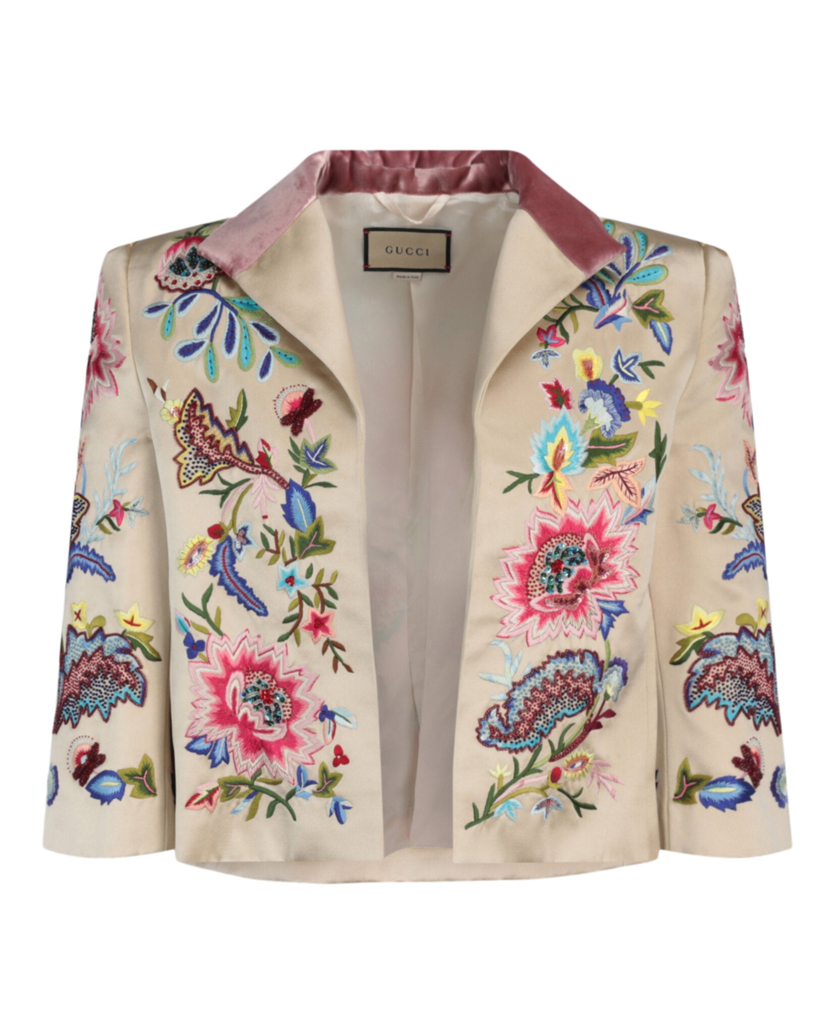 Gucci Mens Embroidered Silk Duchess Jacket Regular M Multi