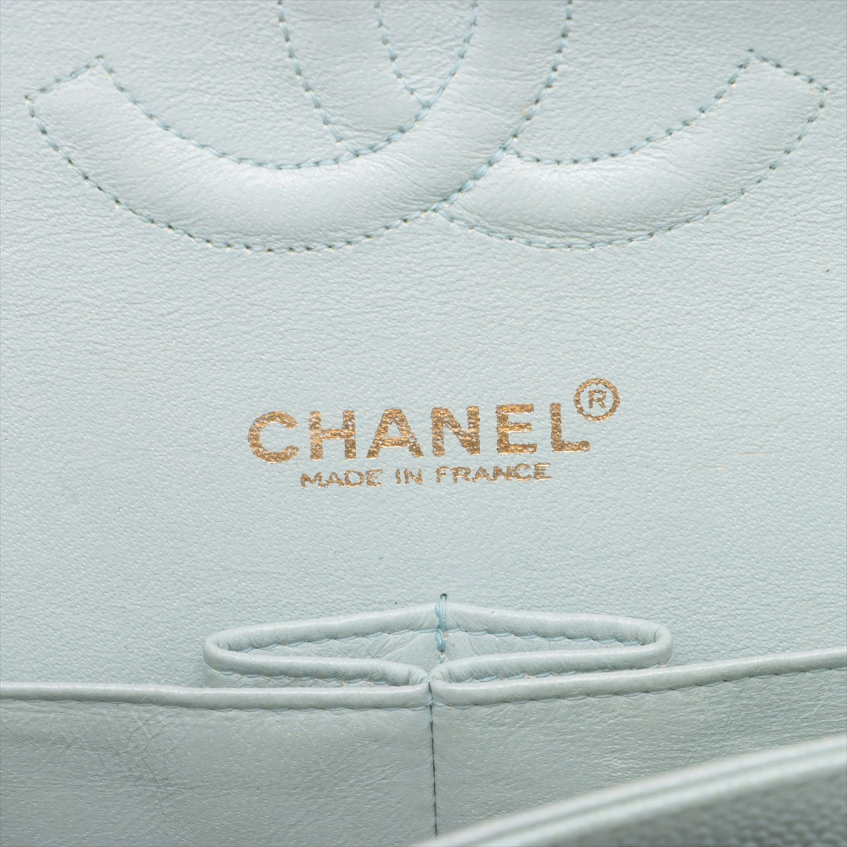 Chanel Matrasse 25 Caviar S Double Flap Double Chain Bag Blue G  7th A01112