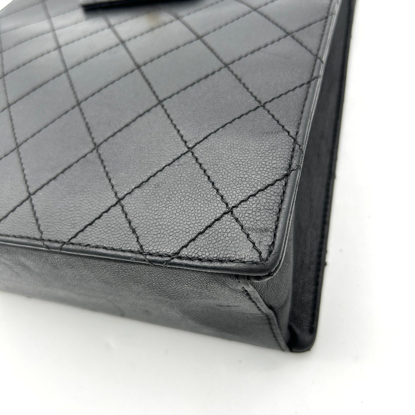 Chanel Patent Quilted Top Handle Tote Black ch88180gs