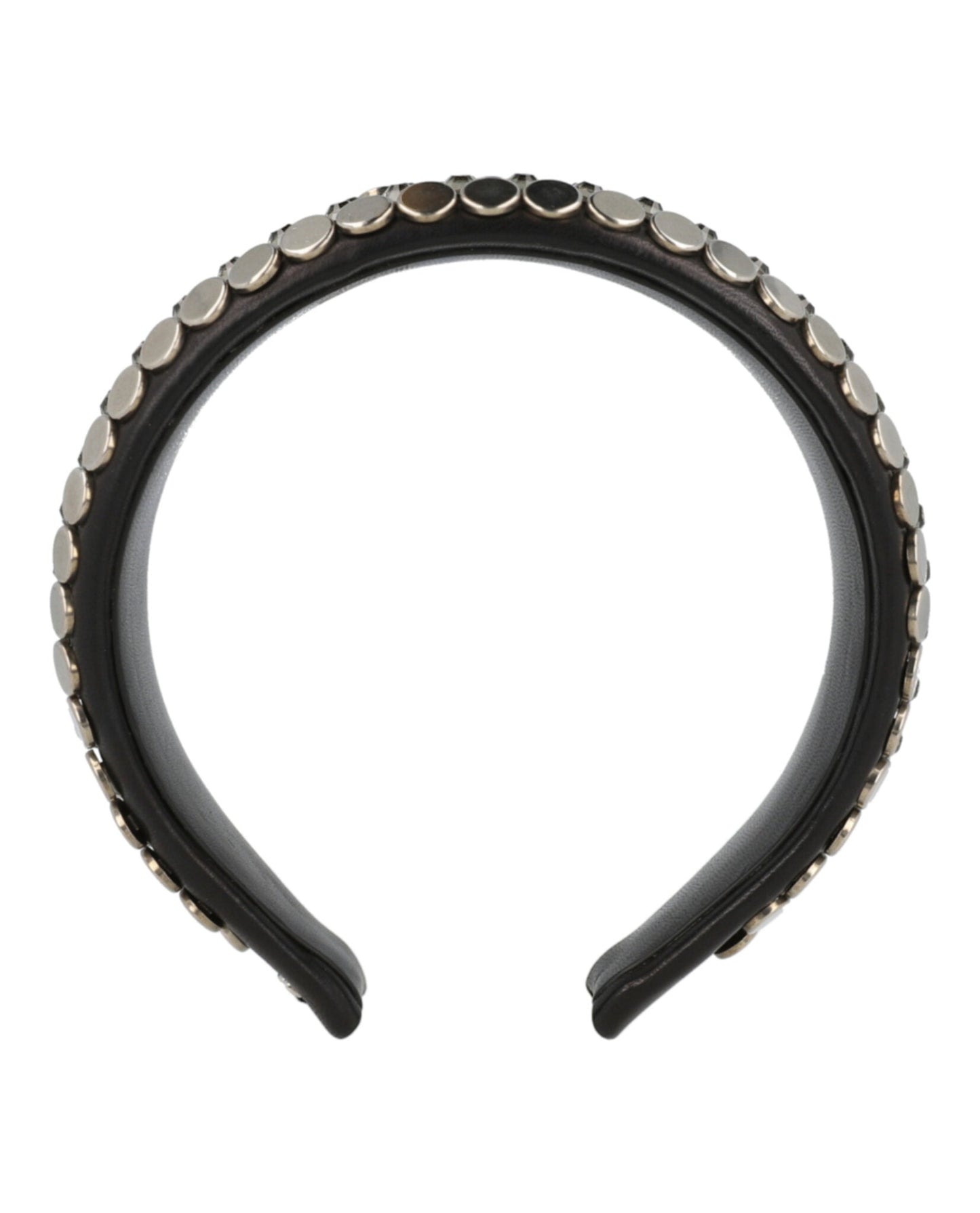 Gucci Womens Beaded Leather Headband Black