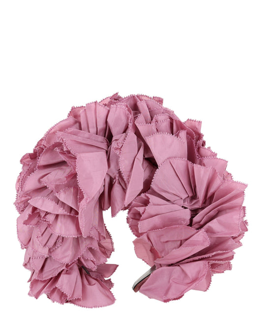Gucci Womens Ruffle Silk Headband Blush