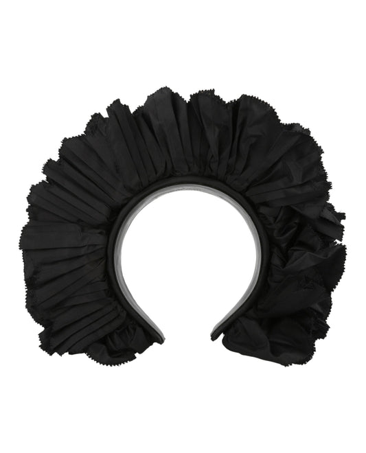 Gucci Womens Ruffled Headband Black