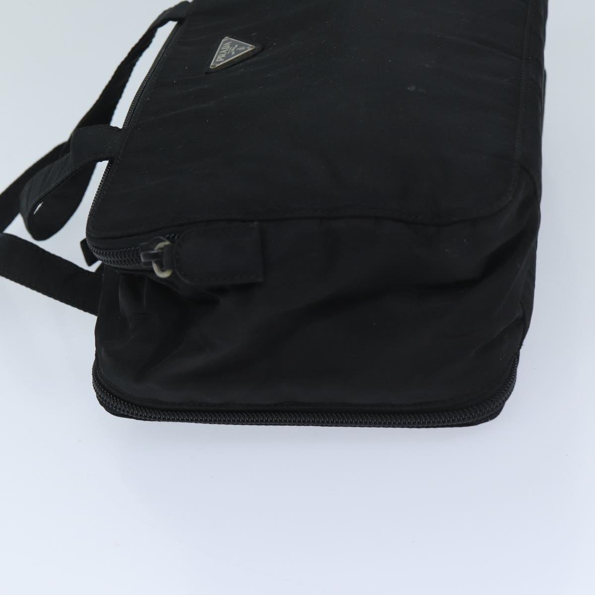 PRADA Hand Bag Nylon Black Auth 69742
