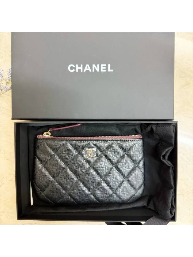 Gold CC Logo Small Calfskin Pouch Bag Black Chanel