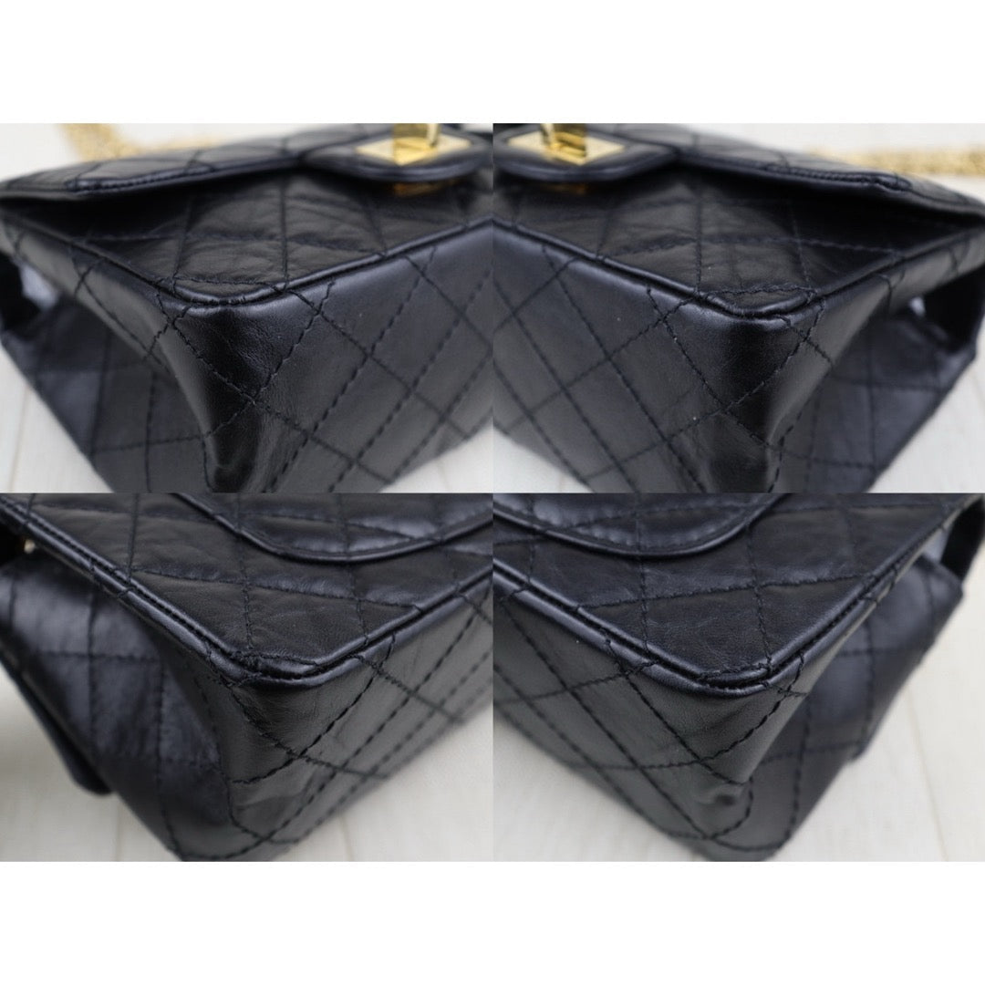 Very Good ( Rank A)｜ CHANEL 2.55 Matelasse Mini 20 Black Chain Shoulder Bag Gold Hardware Made in 2019-2020 Year｜S25030201