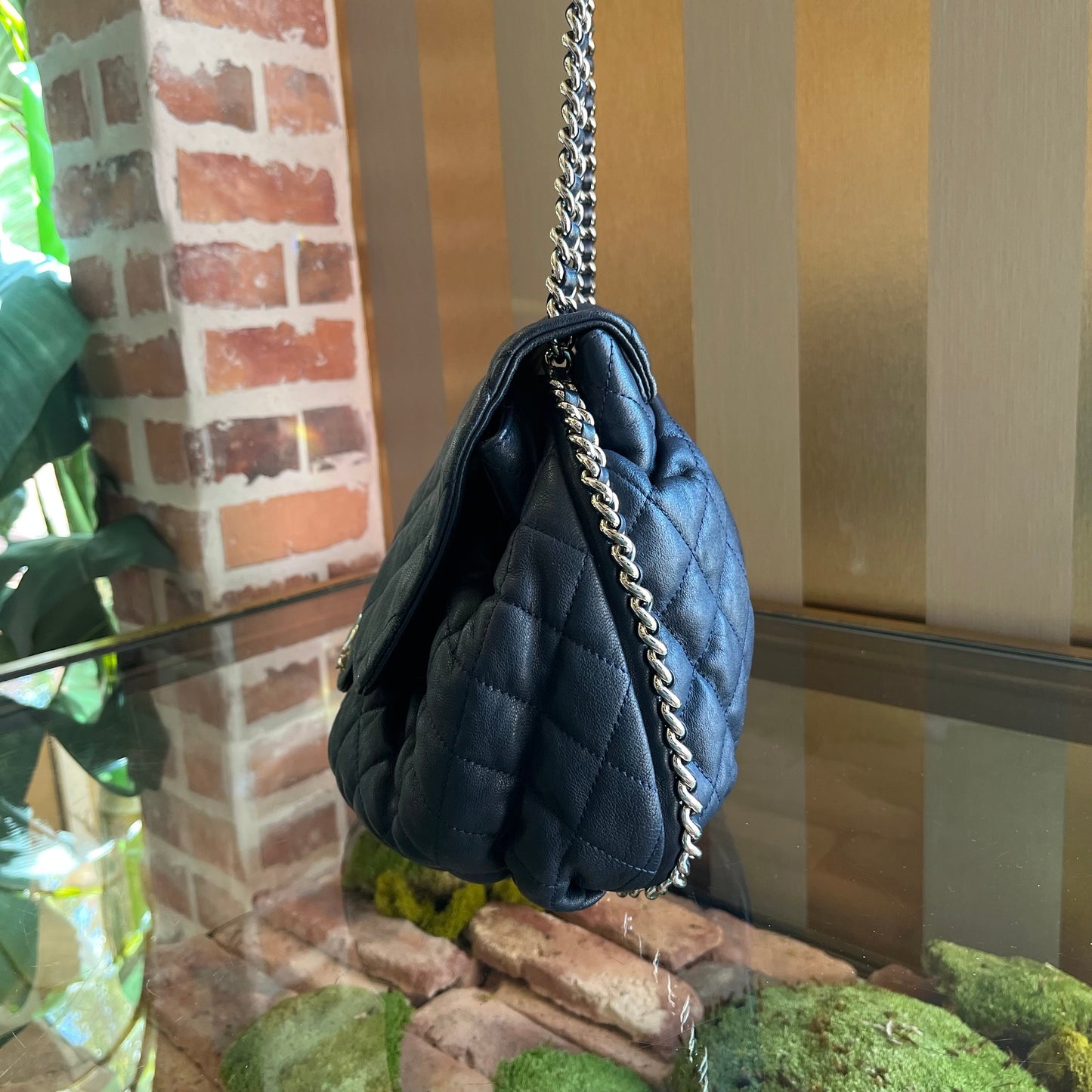 CHANEL Chain Around Washed Lambskin Crossbody Bag