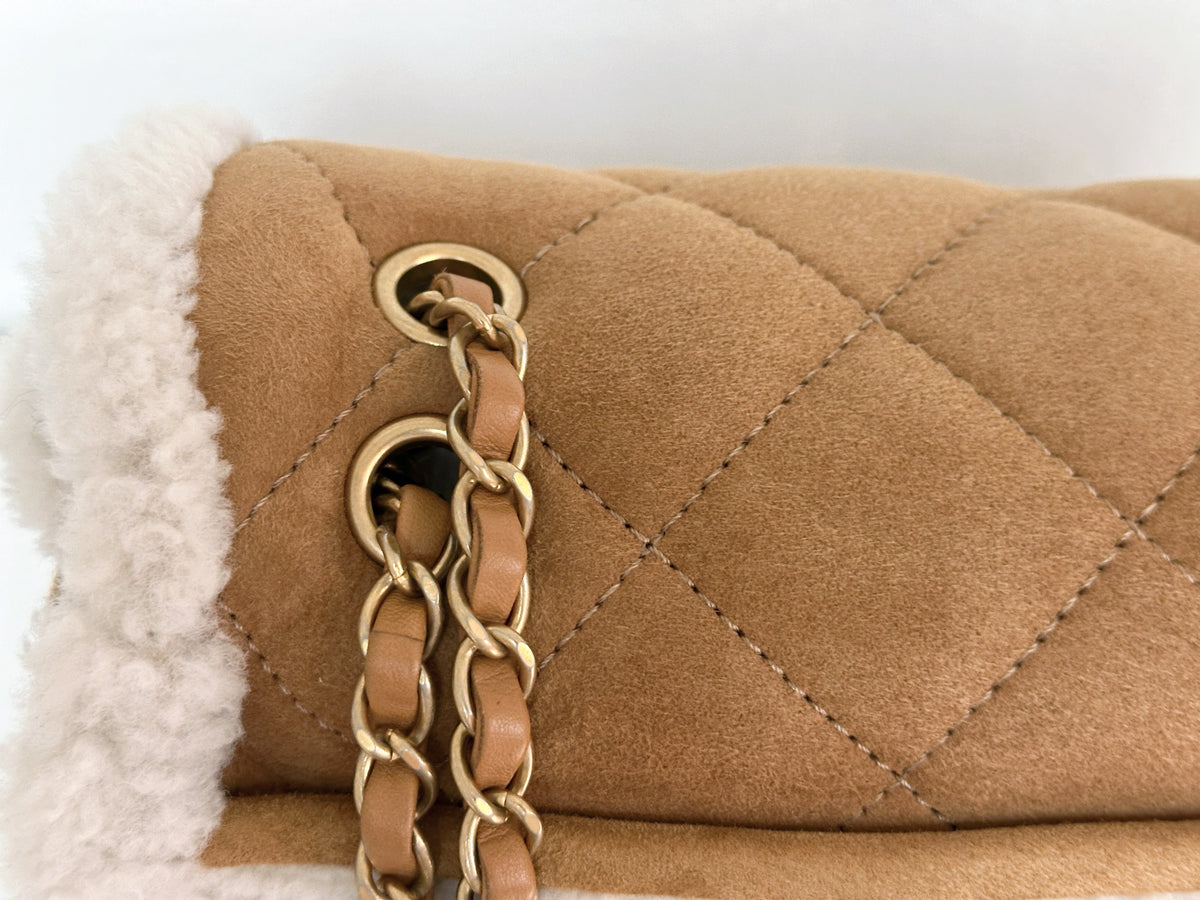 Chanel Medium Shearling Coco Neige Flap  holo card 264