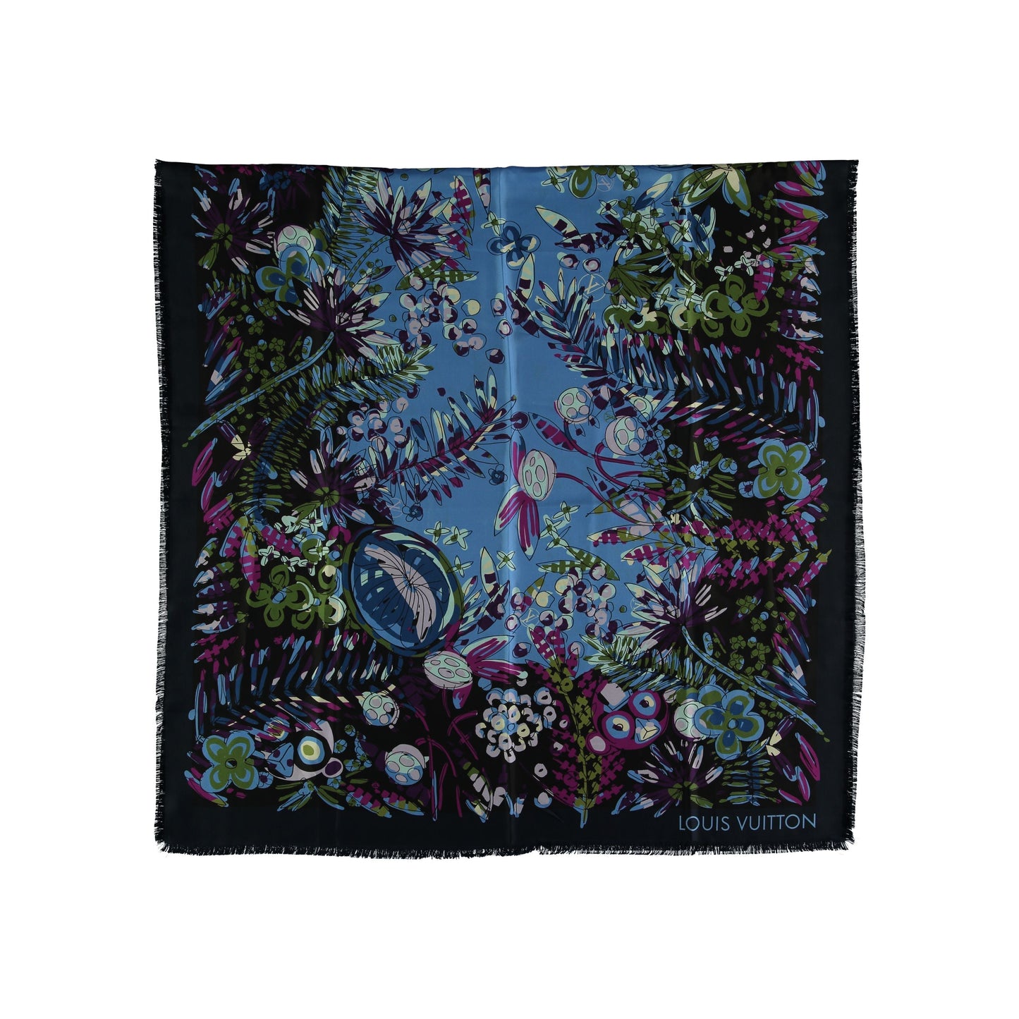 LOUIS VUITTON Louis Vuitton Floral Silk Scarf