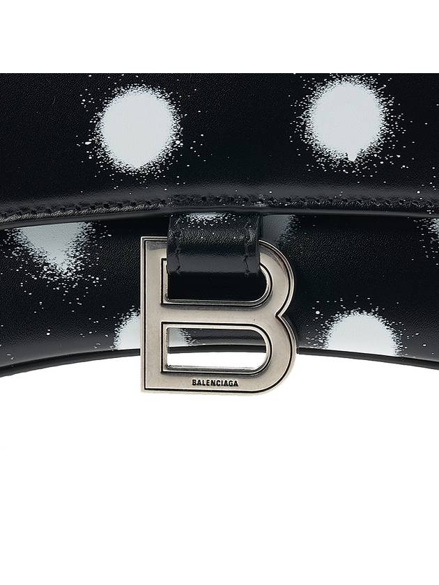 Luxury Balenciaga  Hourglass Small Polka Dot Leather Tote Bag Black
