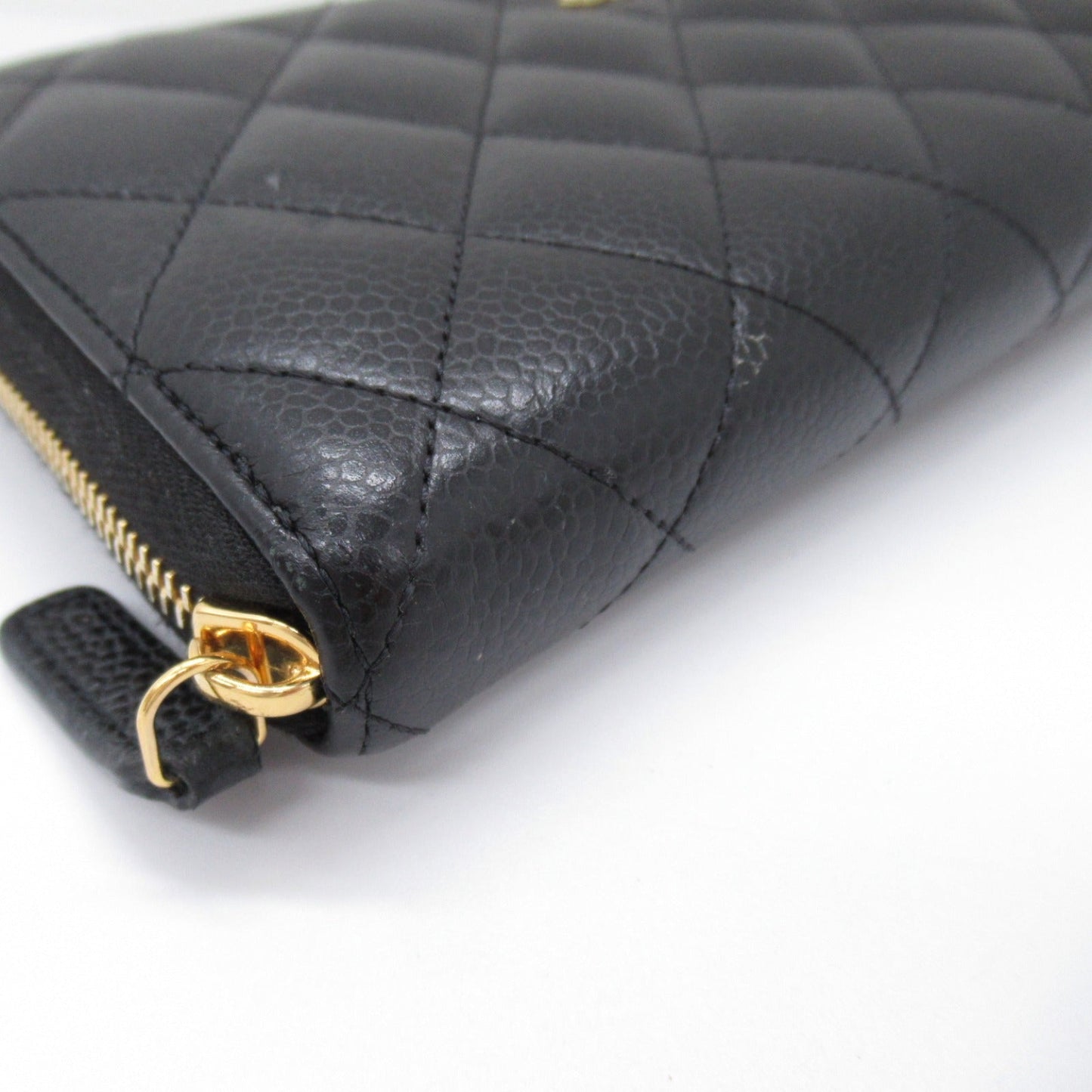 Chanel Chantal Matrasse Round Long Wallet Round Long Wallet Caviar S  Black Ladies