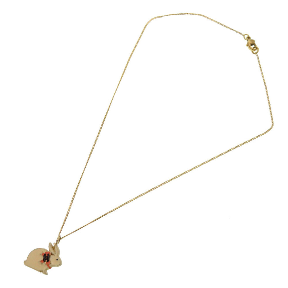 CHANEL Necklace metal white Rabbit COCO Mark
