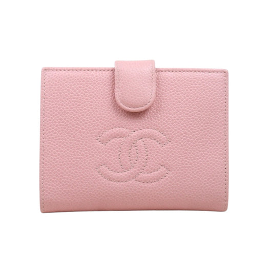 Good ( Rank AB)｜CHANEL Caviar Skin Calf Leather  Wallet Pink Made In 2003-2004 Year｜S25032620