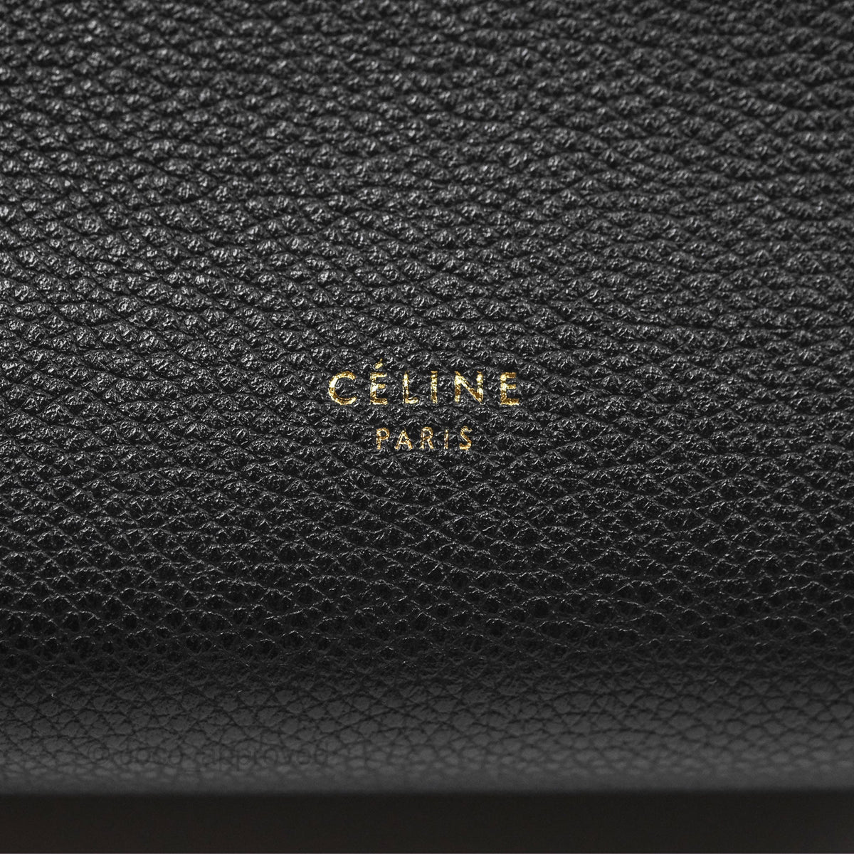 Celine Small Sangle Bucket Bag Black Grained Calfskin Gold Hardware