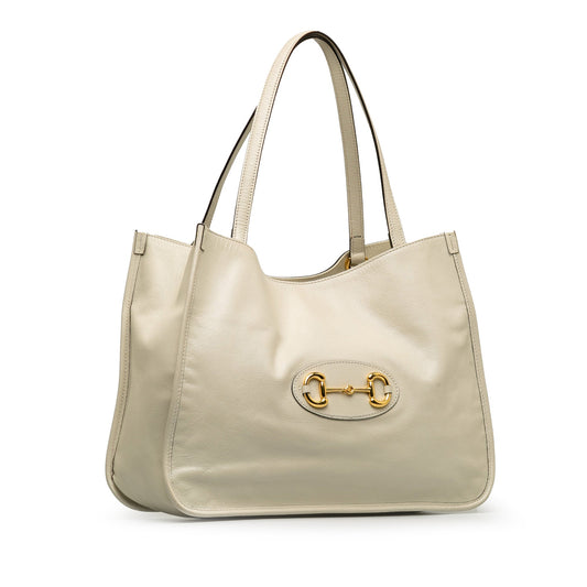 GUCCI Horsebit 1995 Leather Tote Bag