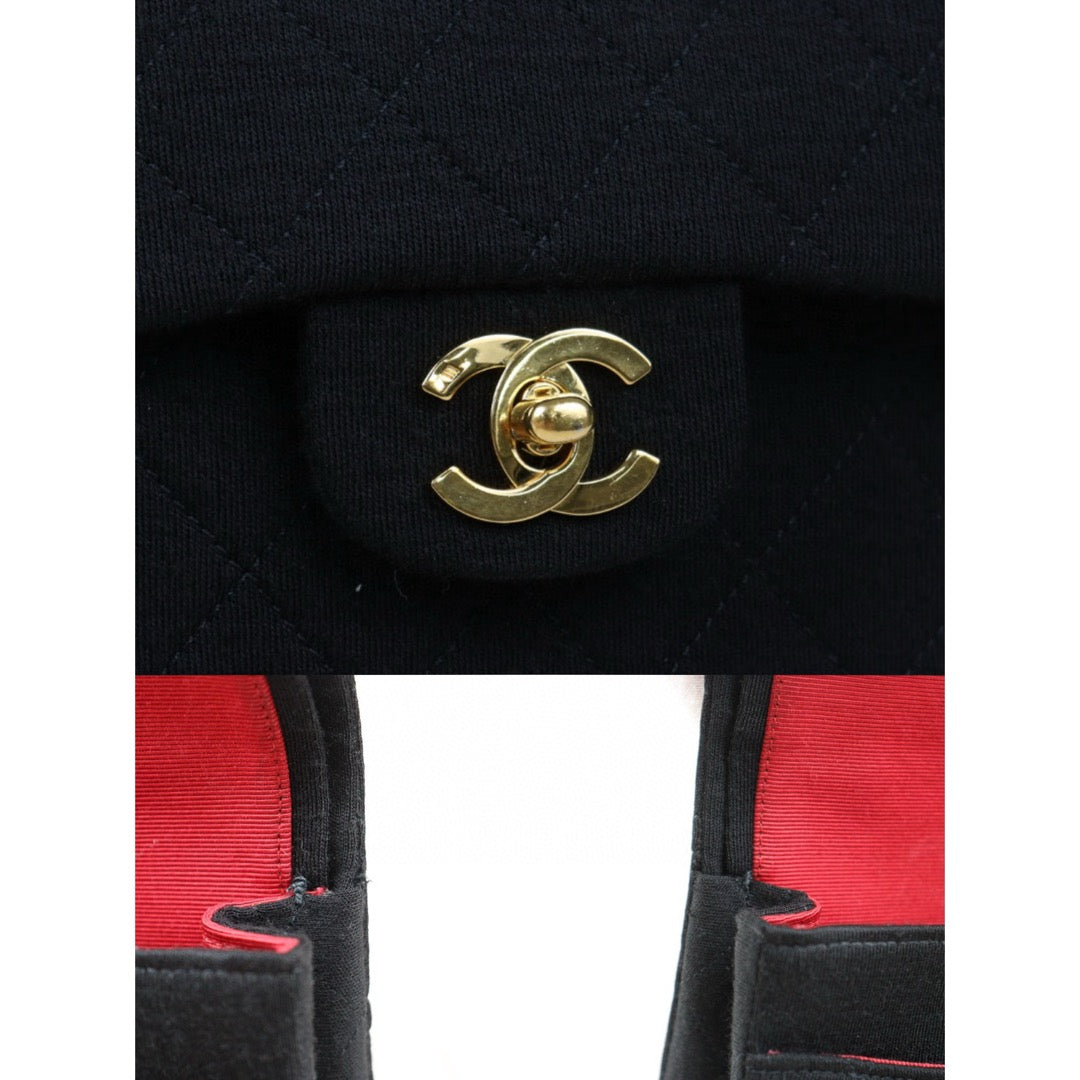 Rank A ｜ CHANEL Canvas Double Flap 25 Shoulder Bag Black Made In 1986-1988Year｜ 24072303