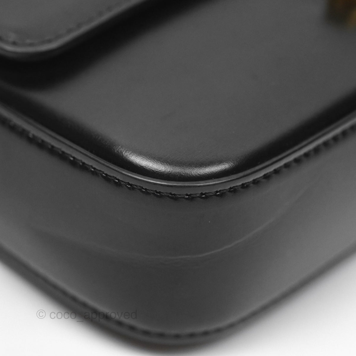 Celine Triomphe Shoulder Bag Black Calfskin