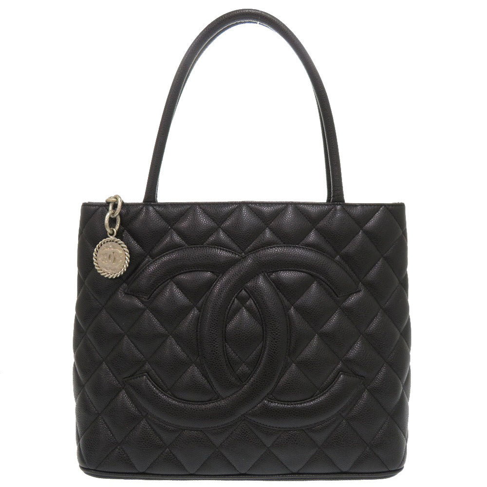 CHANEL Tote Bag Caviar skin black Replica Tote Women Used