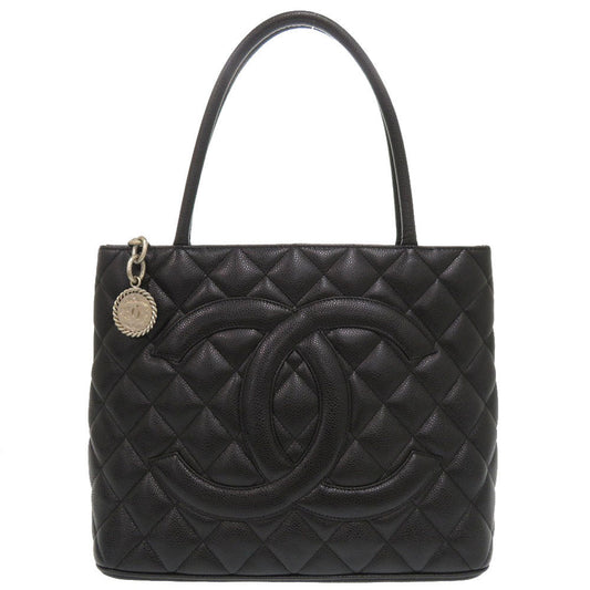 CHANEL Tote Bag Caviar skin black Replica Tote Women Used