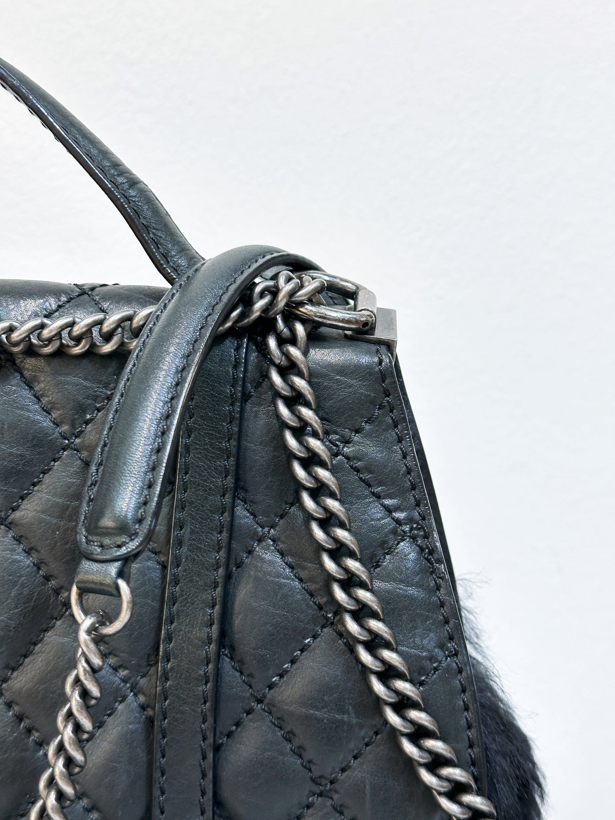 Chanel Paris-Dallas Double Flap Bag Quilted Calfskin and Fur Large