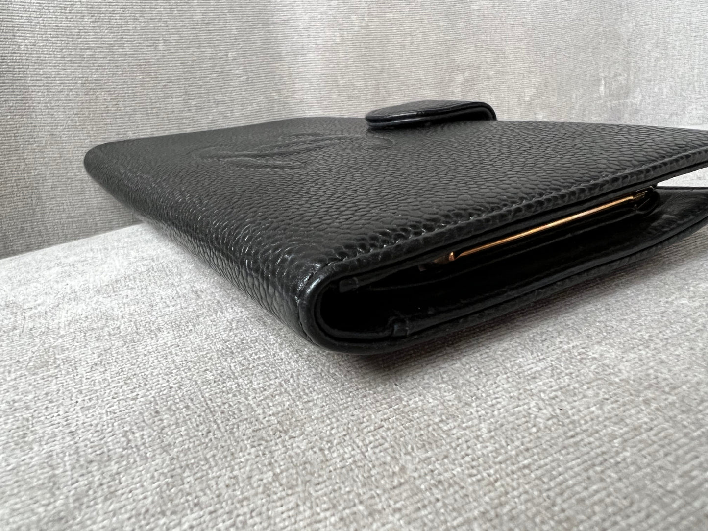 Chanel Black Caviar Timeless French Bifold Wallet