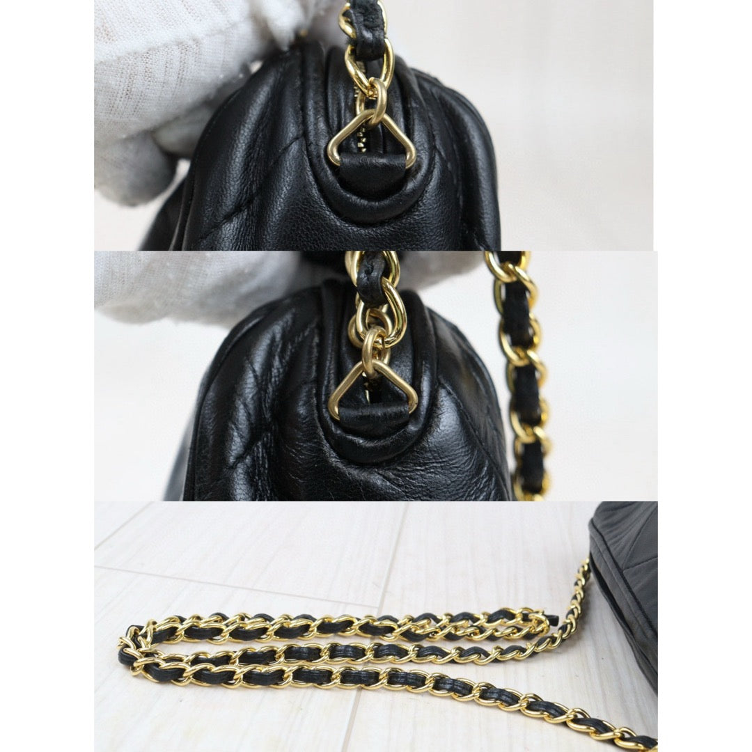 Good ( Rank AB)｜ CHANEL Lamb Skin Shoulder Bag Black  Made in 1986-1988Year ｜VT25030111