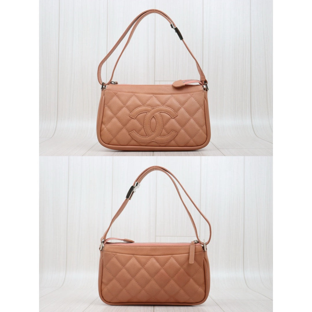 Very Good ( Rank A)｜ CHANEL Caviar Skin Calf Leather Shoulder Bag Pink Made In 2008～2009Year｜Y25061701
