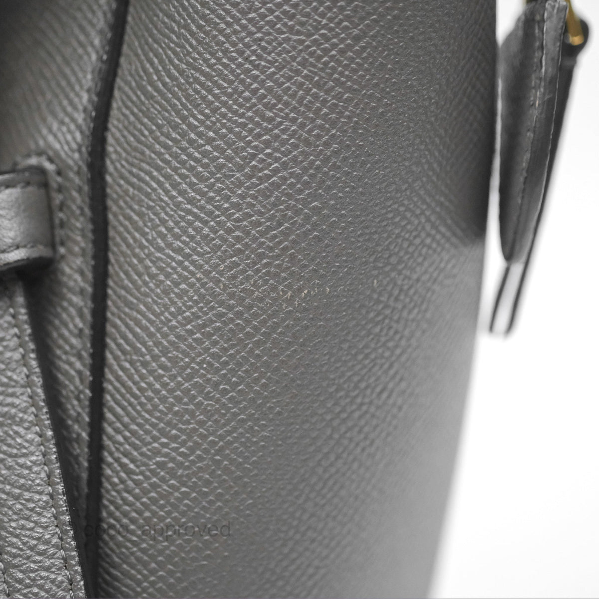 Celine Micro Belt Bag Grey Grained Calfskin Gold Hardware