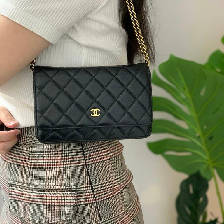 WOC Wallet on Chain Lambskin Black GHW