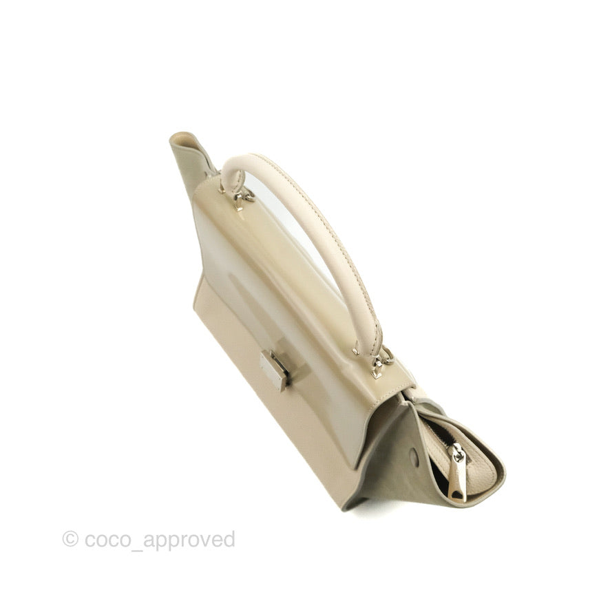 Celine Small Sleek Trapeze Beige Calfskin/Patent