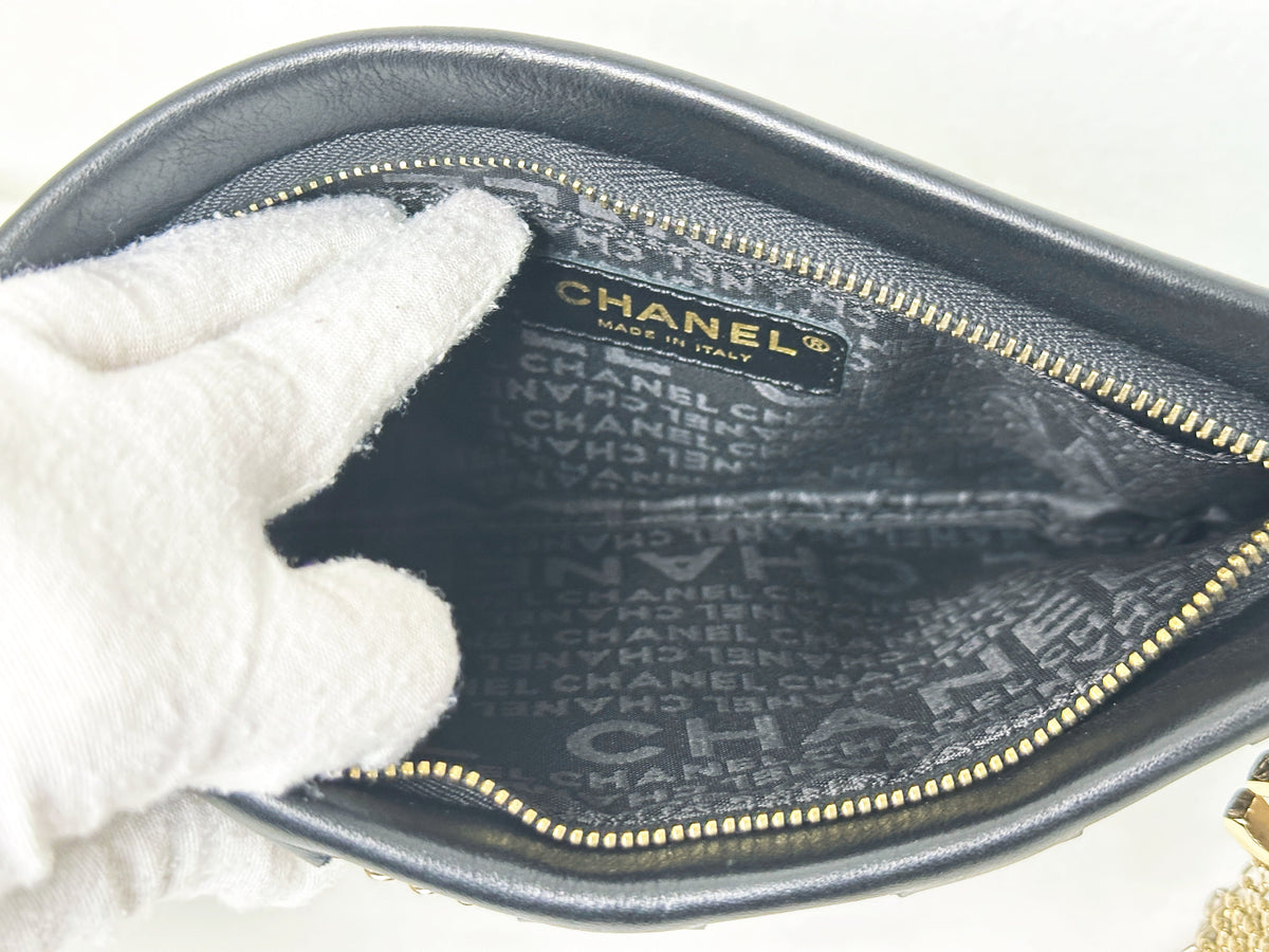 CHANEL VINTAGE WOVEN CLUTCH BAG EVENING 24K GHW 2006 24K GHW 1005 holo card
