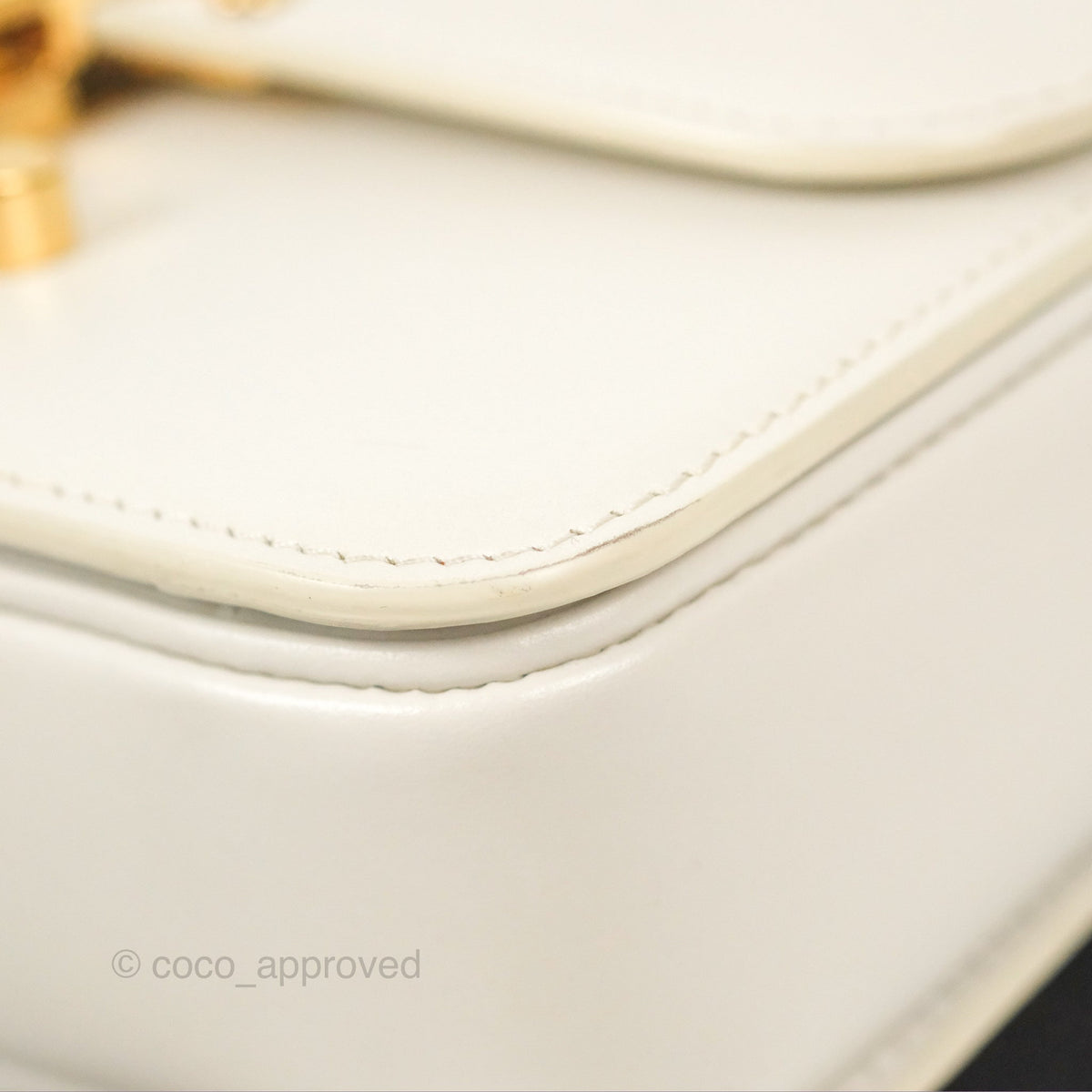 Celine Teen Triomphe Bag Shiny Calfskin White