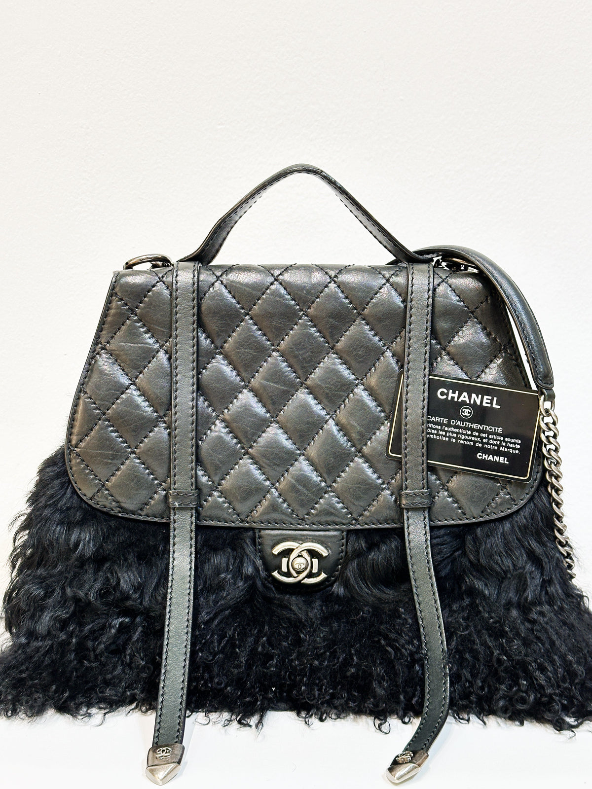 Chanel Paris-Dallas Double Flap Bag Quilted Calfskin and Fur Large