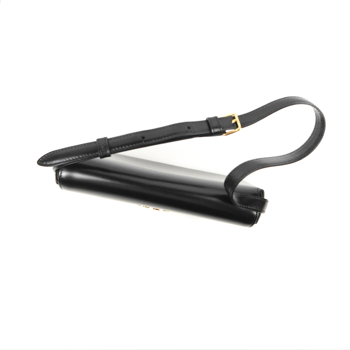 Celine Triomphe Shoulder Bag Black Calfskin