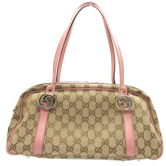 GUCCI Tote Bag 232958 GG canvas beige Shoulder GG Twins Women Used