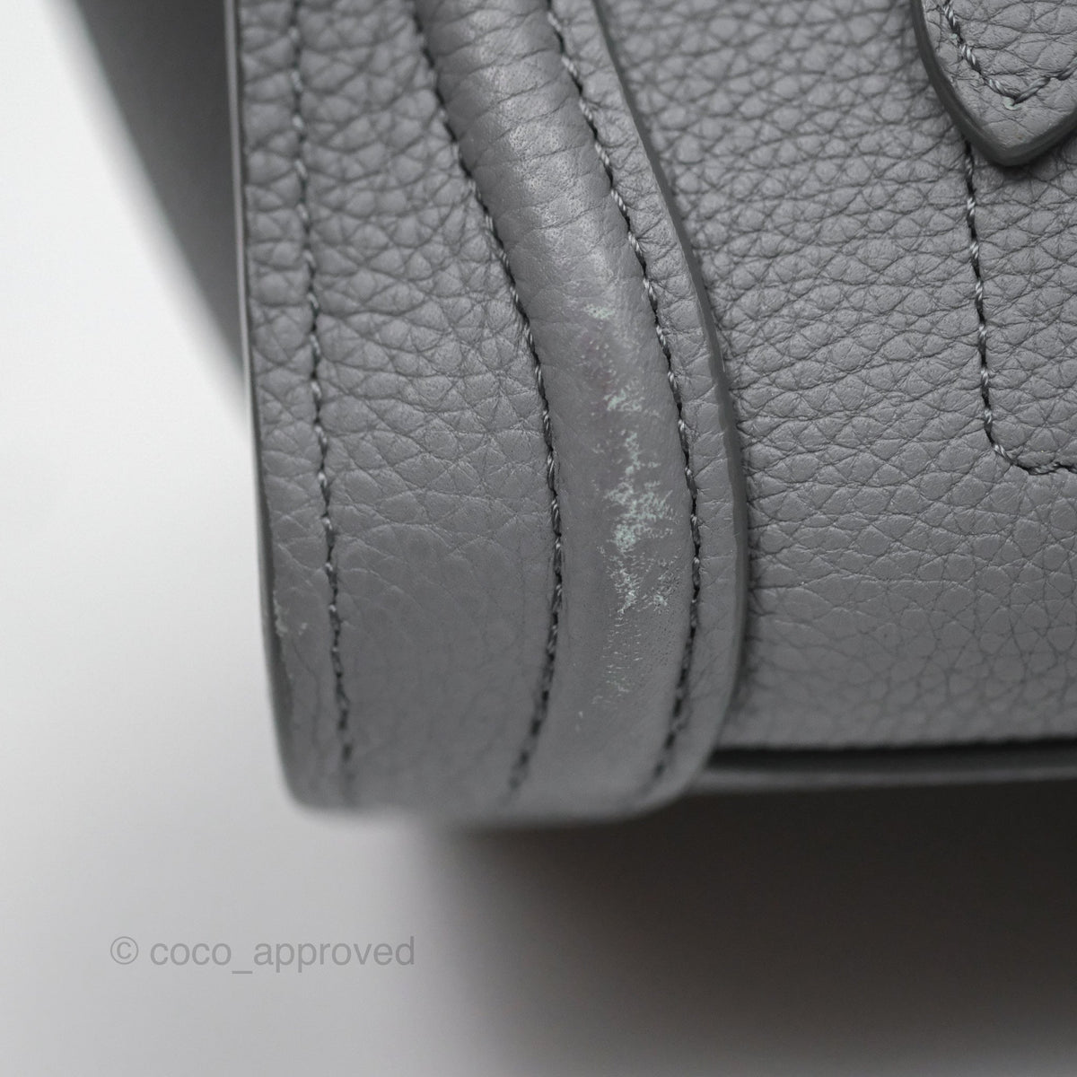 Celine Nano Luggage Bag Grey Drummed Calfskin