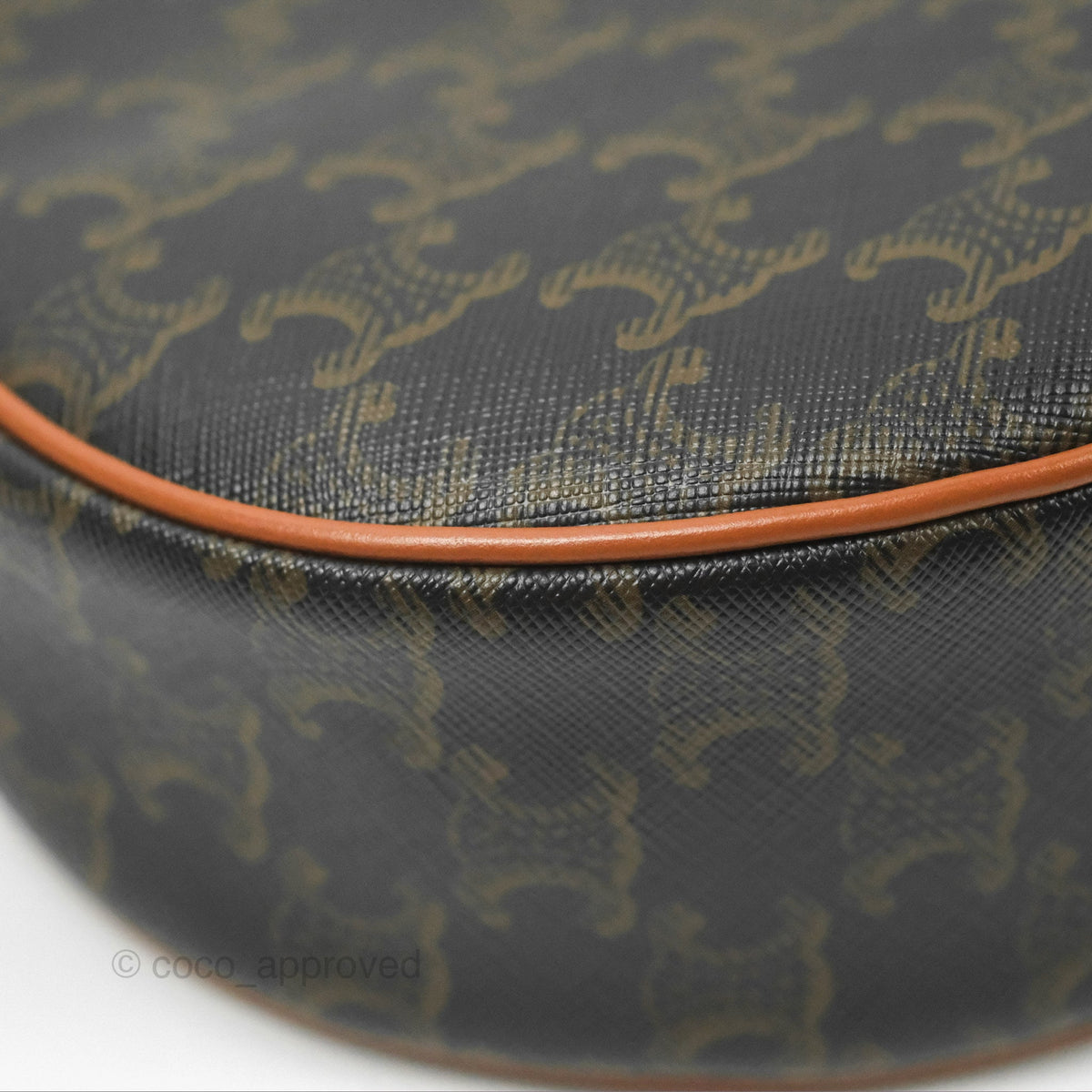 Celine Ava Bag In Triomphe Canvas Calfskin Tan