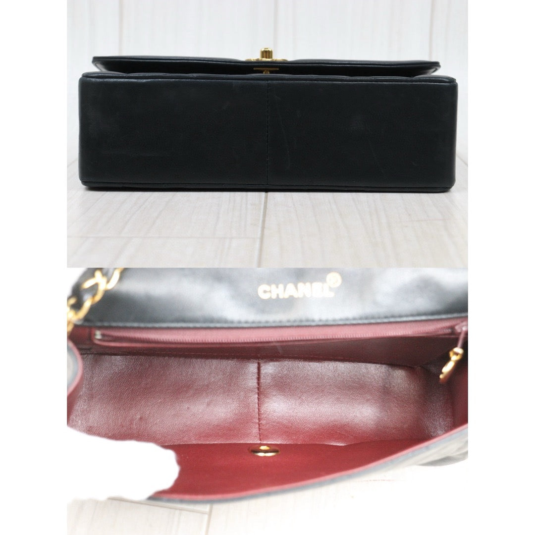 Good ( Rank AB)｜ CHANEL Matrasse Diana 25 Lamb Skin  Chain Bag Made in 1991-1994 Year｜P25031406