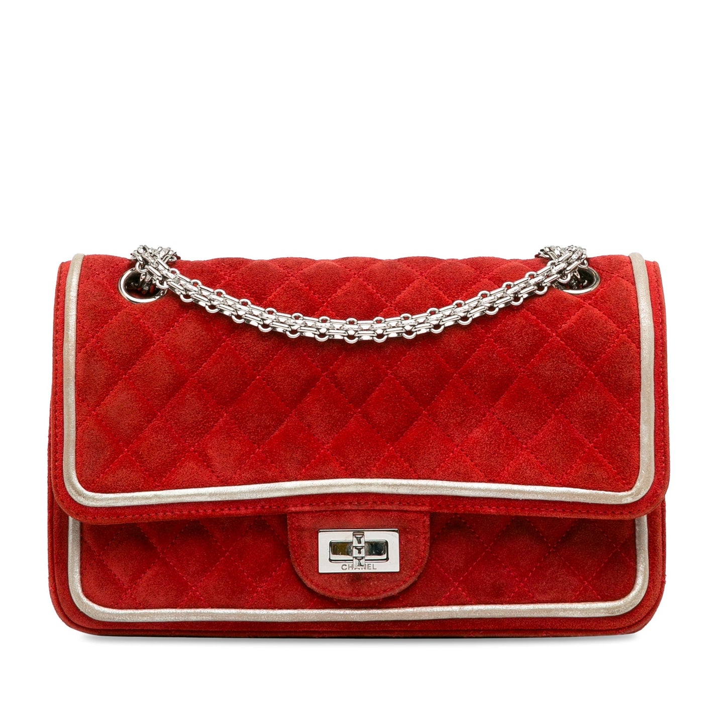 Red Chanel Medium Suede Re-issue 2.55 Double Flap Shoulder Bag