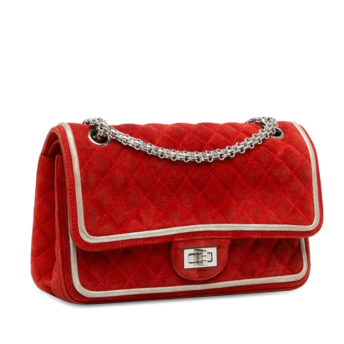 Red Chanel Medium Suede Re-issue 2.55 Double Flap Shoulder Bag