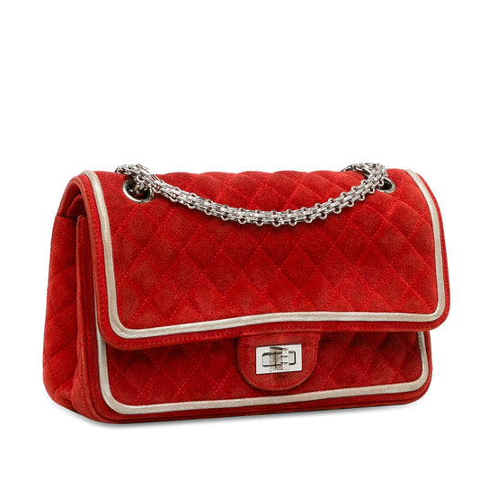 Red Chanel Medium Suede Re-issue 2.55 Double Flap Shoulder Bag