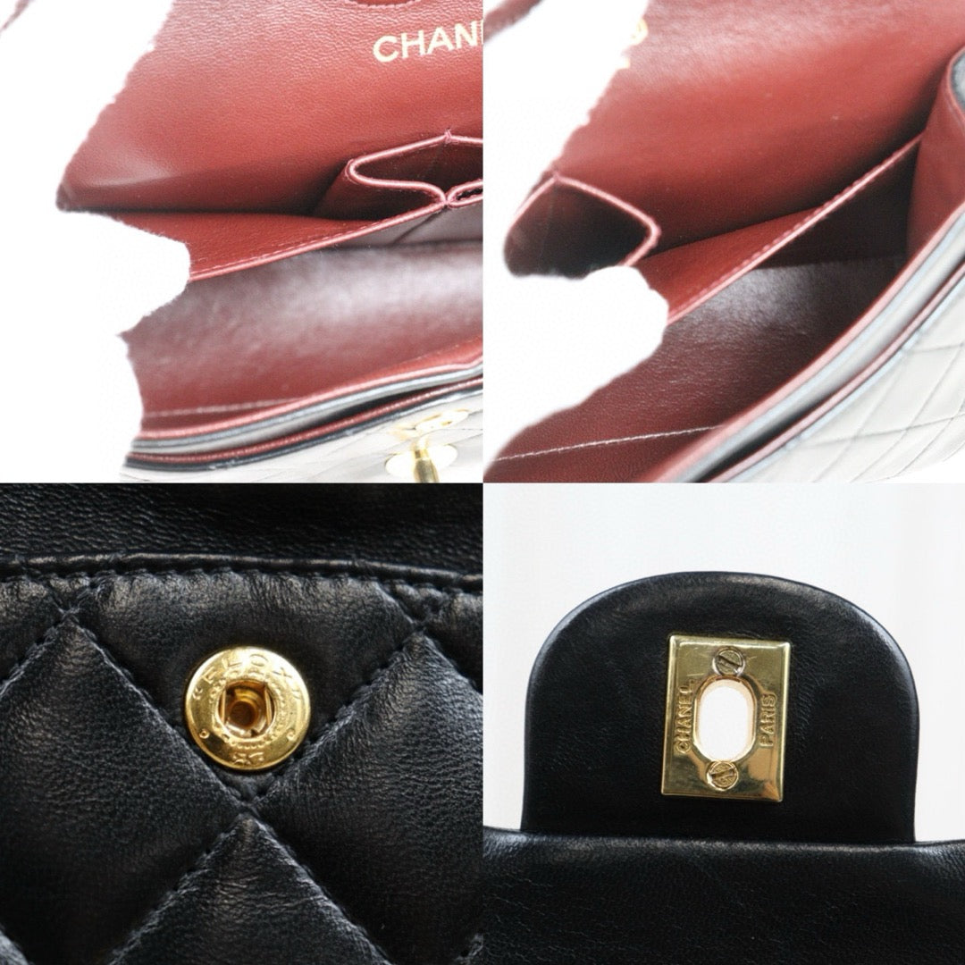 Very Good ( Rank A)｜ CHANEL Lamb Skin Matrasse Double Flap 23 Shoulder Bag Black Made In 1989-1991 Year｜25051321