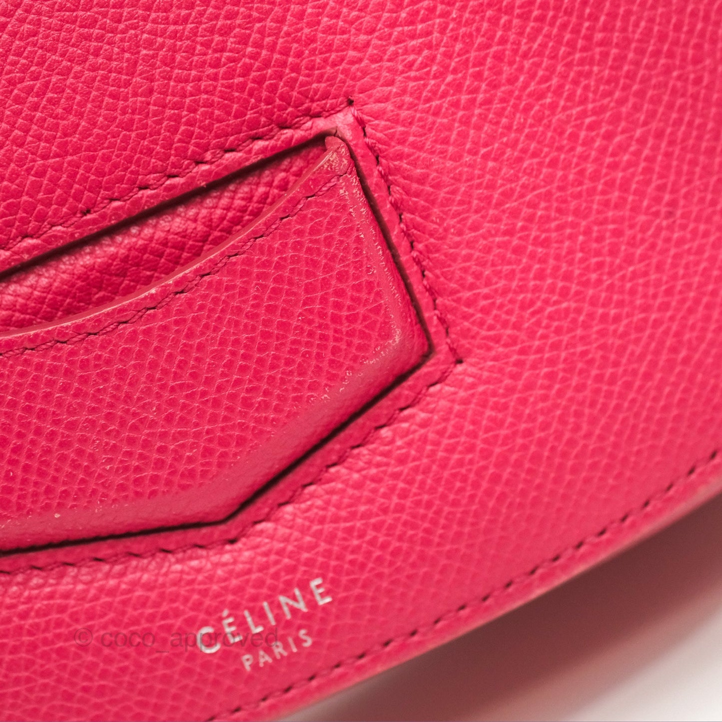 Celine Small Trotteur Crossbody Bag Grained Calfskin Dark Pink