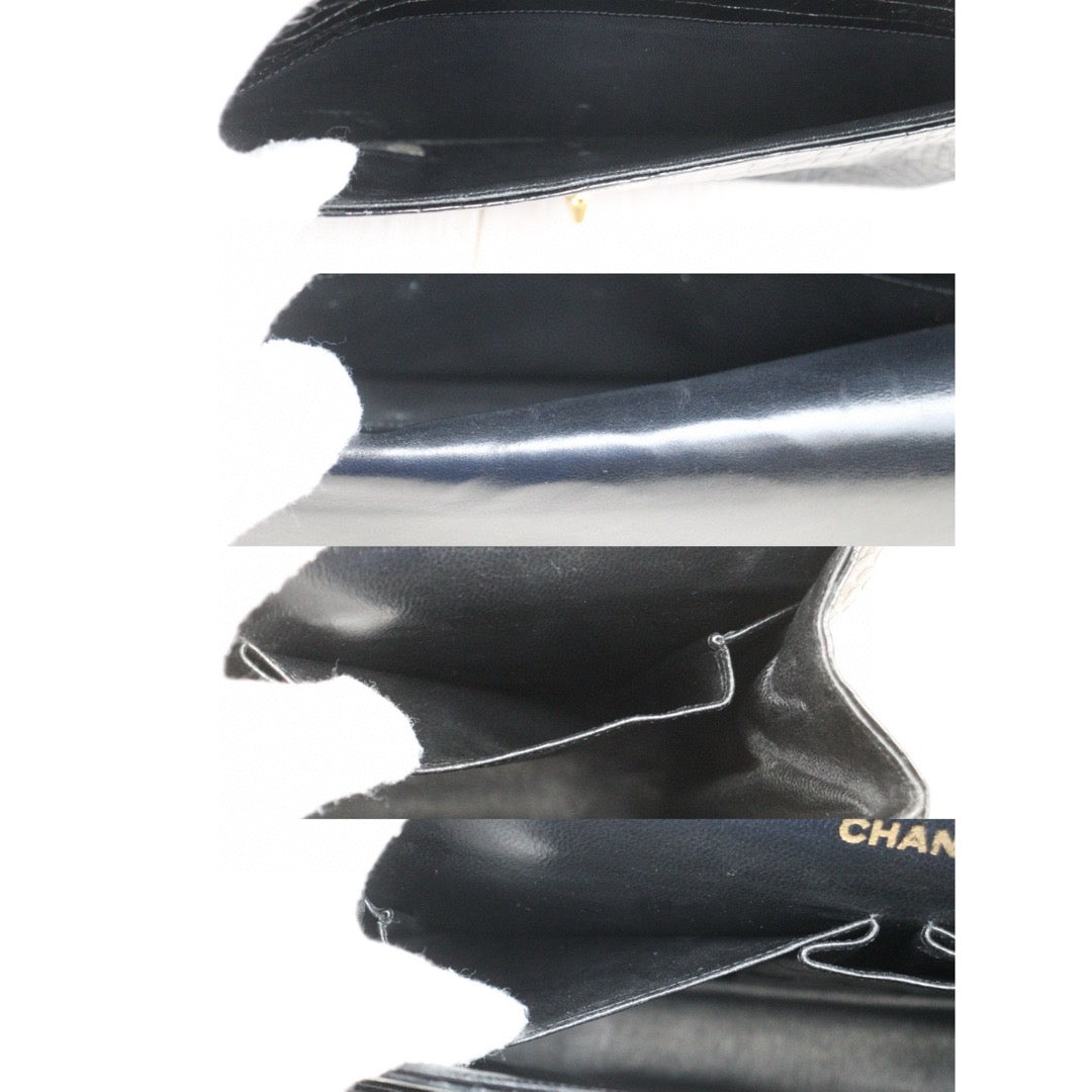 Very Good ( Rank A)｜ CHANEL Crocodile Skin Double Flap 26 Shoulder Bag Black ｜24121924