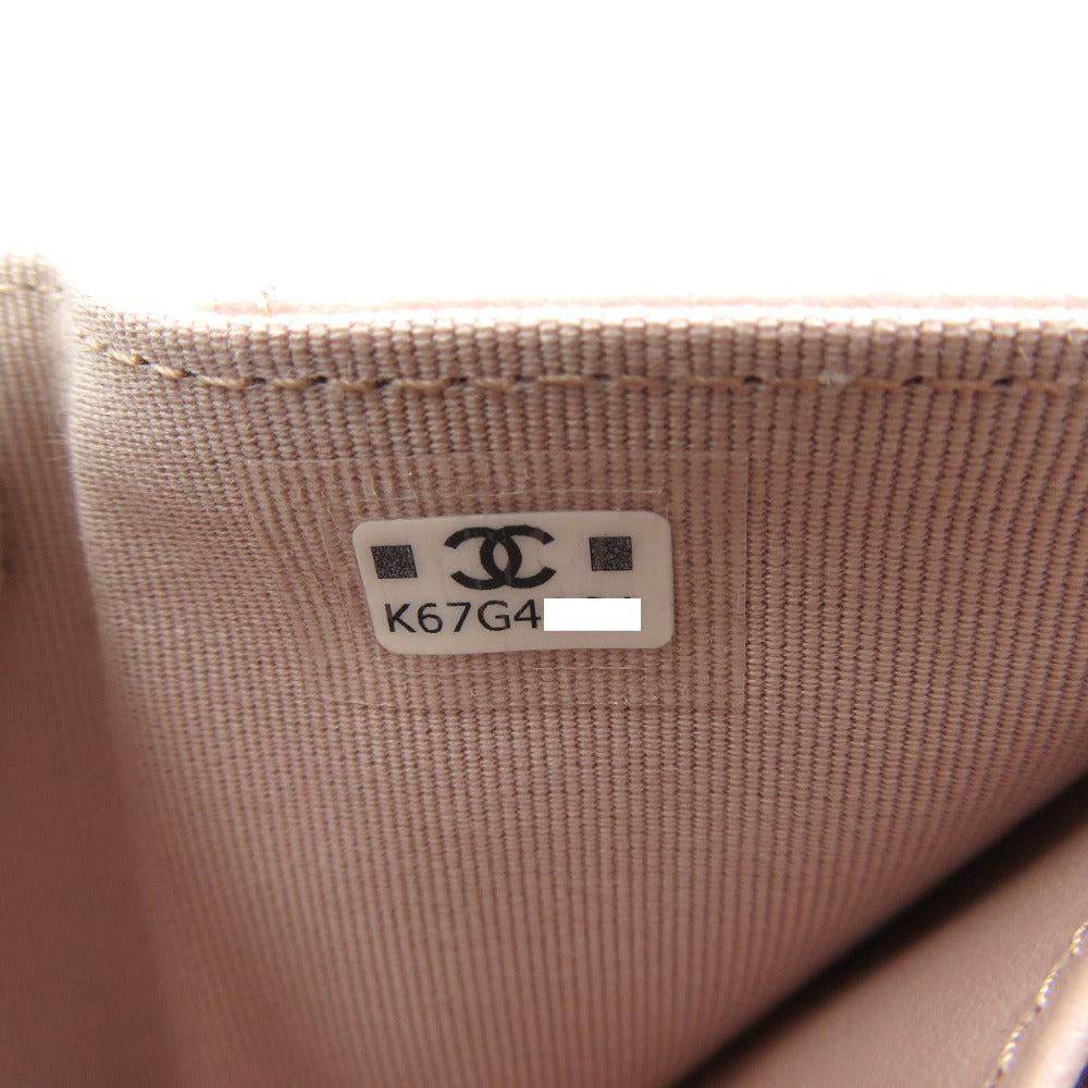 CHANEL Tri-fold wallet lambskin pink 19 Dizneuf Small