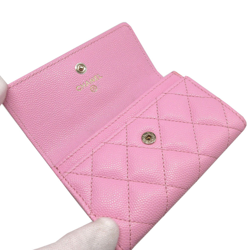 CHANEL Card Case AP3187 Caviar skin pink Matrasse