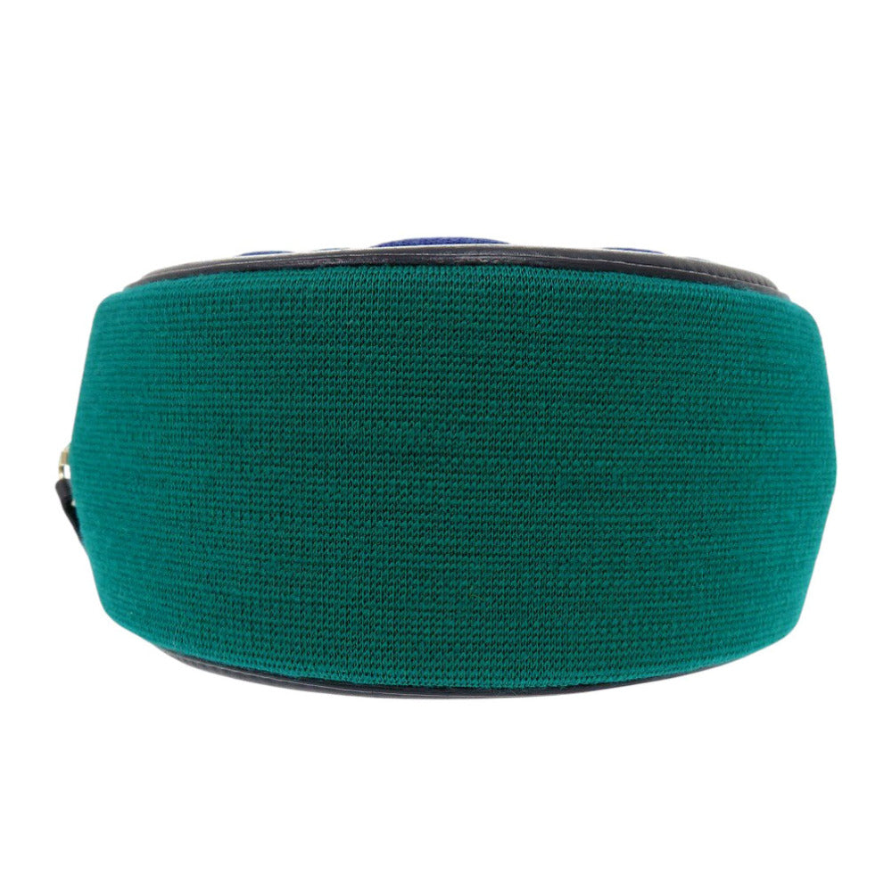CHANEL Shoulder Bag AP0365 Jersey green CC Filigree Round
