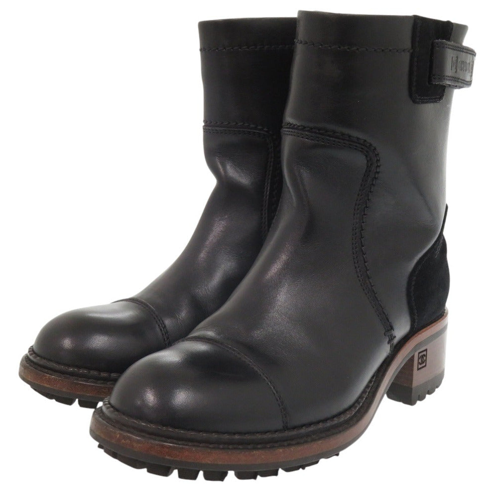 CHANEL boots IG26533C leather black 36