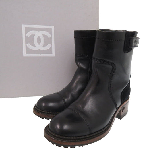 CHANEL boots IG26533C leather black 36